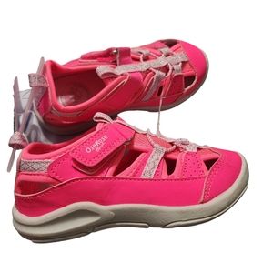 NWT OshKosh toddler girls 10 sandal water shoes pink white Velcro strap shoes